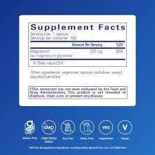 Open bottle of Pure Encapsulations Magnesium Glycinate with capsules displayed on a white surface