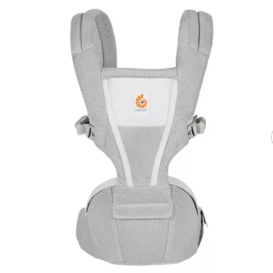 Ergobaby Alta hip seat showing anti-slip grip texture and large side storage pocket